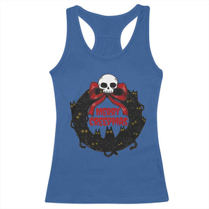 Gothic Christmas Racerback Tank Top Merry Creepmas Cat Wreath TS09 Royal Blue Print Your Wear