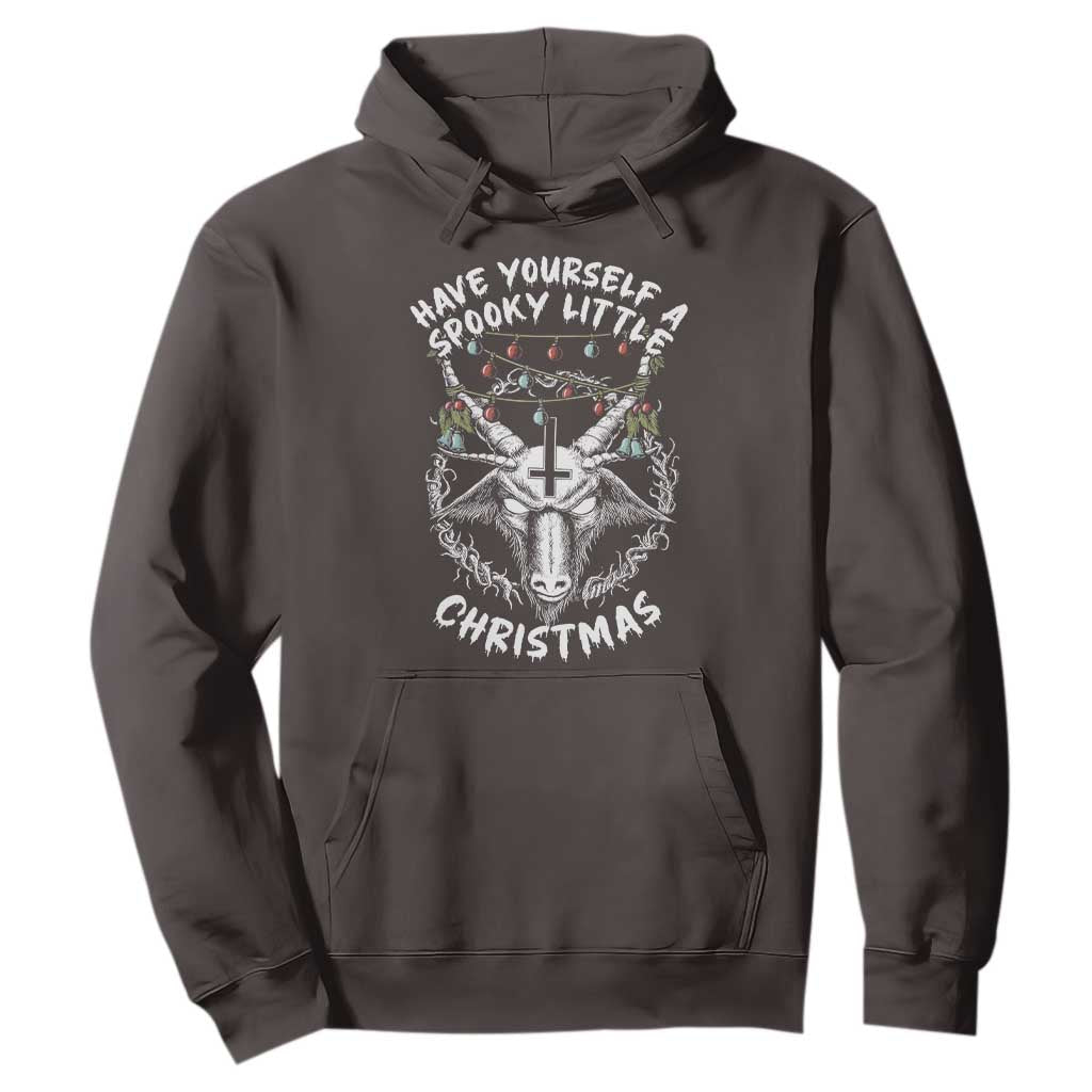 Gothic Xmas Hoodie Have Yourself A Scary Little Christmas Satan Pentagram TS09 Dark Chocolate Print Your Wear