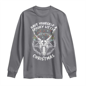 Gothic Xmas Long Sleeve Shirt Have Yourself A Scary Little Christmas Satan Pentagram TS09 Charcoal Print Your Wear