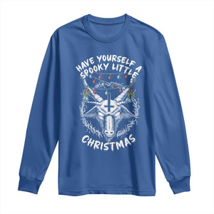 Gothic Xmas Long Sleeve Shirt Have Yourself A Scary Little Christmas Satan Pentagram TS09 Royal Blue Print Your Wear