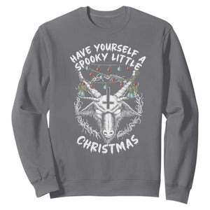 Gothic Xmas Sweatshirt Have Yourself A Scary Little Christmas Satan Pentagram TS09 Charcoal Print Your Wear