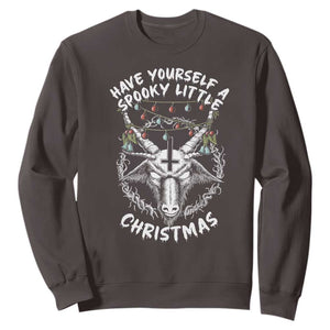 Gothic Xmas Sweatshirt Have Yourself A Scary Little Christmas Satan Pentagram TS09 Dark Chocolate Print Your Wear