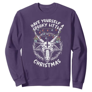 Gothic Xmas Sweatshirt Have Yourself A Scary Little Christmas Satan Pentagram TS09 Purple Print Your Wear