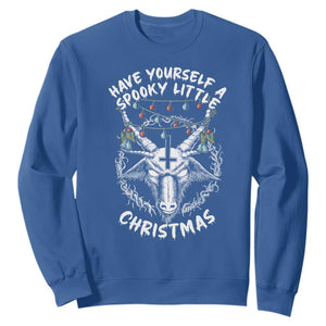 Gothic Xmas Sweatshirt Have Yourself A Scary Little Christmas Satan Pentagram TS09 Royal Blue Print Your Wear