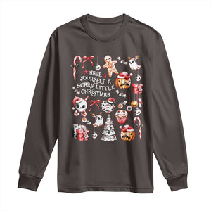 Gothic Xmas Long Sleeve Shirt Have Yourself A Scary Little Christmas TS09 Dark Chocolate Print Your Wear