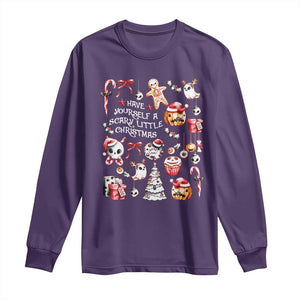 Gothic Xmas Long Sleeve Shirt Have Yourself A Scary Little Christmas TS09 Purple Print Your Wear