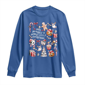 Gothic Xmas Long Sleeve Shirt Have Yourself A Scary Little Christmas TS09 Royal Blue Print Your Wear