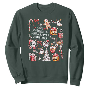 Gothic Xmas Sweatshirt Have Yourself A Scary Little Christmas TS09 Dark Forest Green Print Your Wear