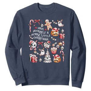 Gothic Xmas Sweatshirt Have Yourself A Scary Little Christmas TS09 Navy Print Your Wear