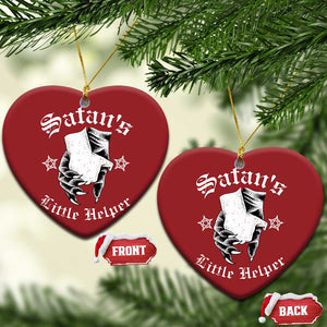 Funny Xmas Satan's Little Helper Christmas Ornament TS09 Heart Red Print Your Wear