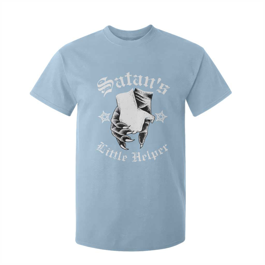 Funny Xmas Satan's Little Helper T Shirt For Kid TS09 Light Blue Print Your Wear