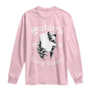 Funny Xmas Satan's Little Helper Long Sleeve Shirt TS09 Light Pink Print Your Wear