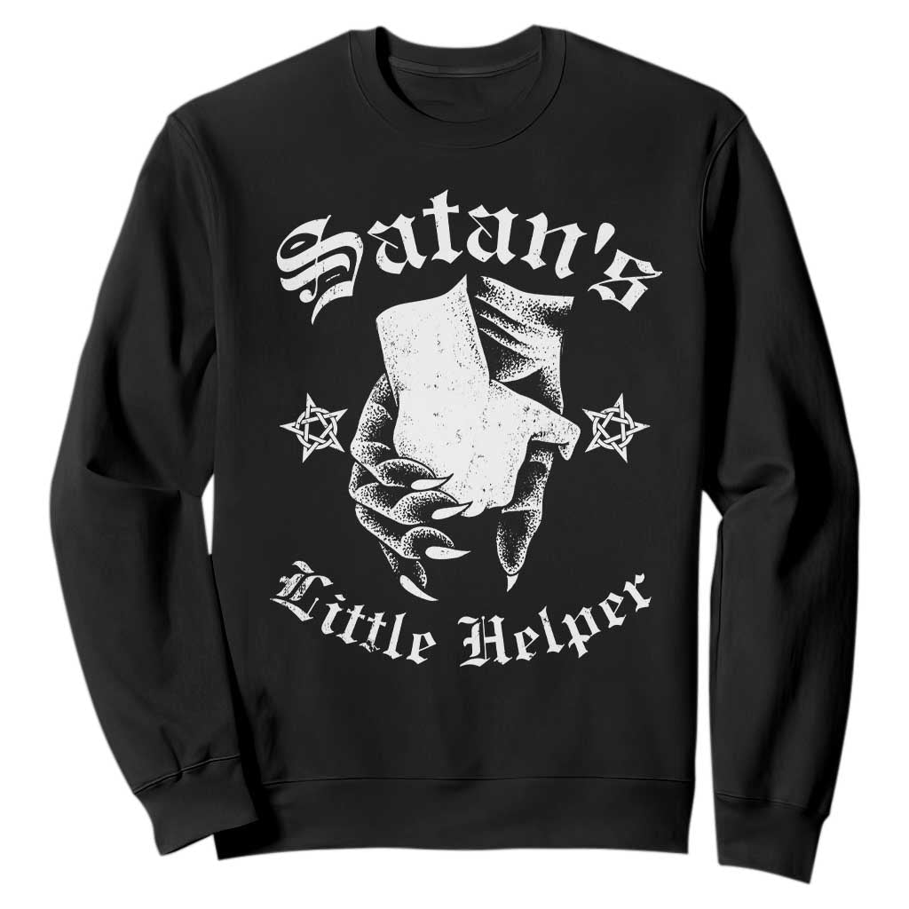 Funny Xmas Satan's Little Helper Sweatshirt TS09 Black Print Your Wear