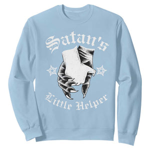 Funny Xmas Satan's Little Helper Sweatshirt TS09 Light Blue Print Your Wear