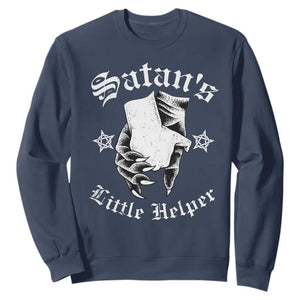 Funny Xmas Satan's Little Helper Sweatshirt TS09 Navy Print Your Wear