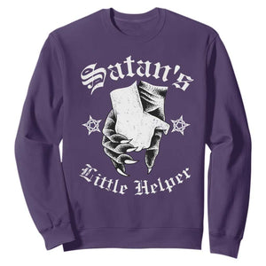 Funny Xmas Satan's Little Helper Sweatshirt TS09 Purple Print Your Wear