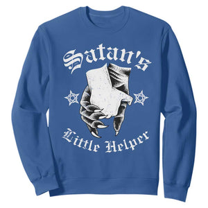 Funny Xmas Satan's Little Helper Sweatshirt TS09 Royal Blue Print Your Wear