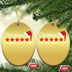 Funny Xmas Christmas Ornament Five Stars Totally Awesome Highly Recommend TS09 Oval Gold Print Your Wear