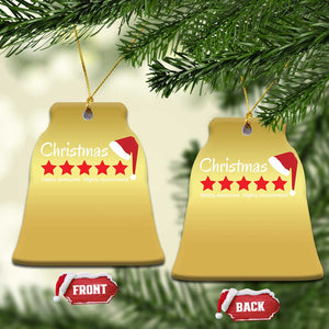 Funny Xmas Christmas Ornament Five Stars Totally Awesome Highly Recommend TS09 Bell Flake Gold Print Your Wear