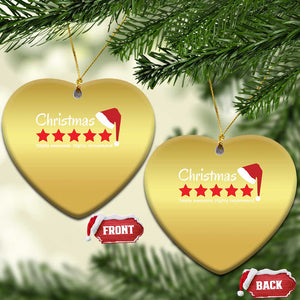 Funny Xmas Christmas Ornament Five Stars Totally Awesome Highly Recommend TS09 Heart Gold Print Your Wear