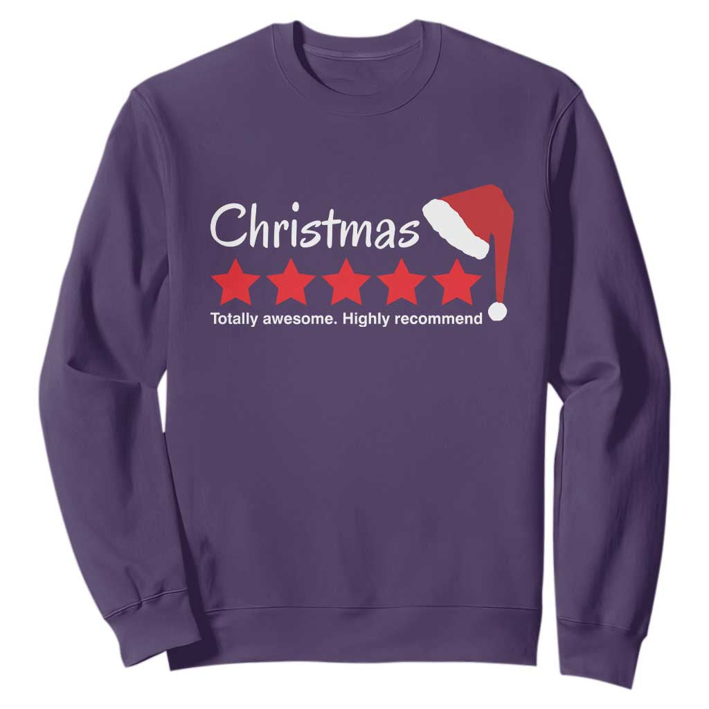 Funny Christmas Sweatshirt Five Stars Totally Awesome Highly Recommend TS09 Purple Print Your Wear