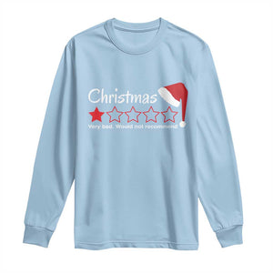 Funny Christmas Bah Humbug Long Sleeve Shirt One Star Very Bad Would Not recommend TS09 Light Blue Print Your Wear