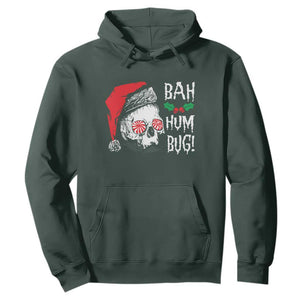 Christmas Bah Humbug Skull Santa Hat Hoodie TS09 Dark Forest Green Print Your Wear