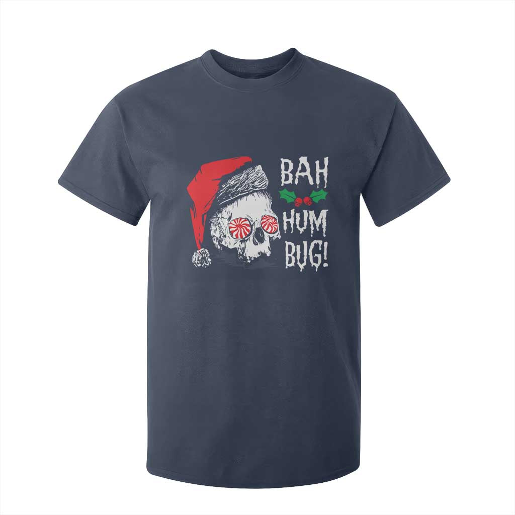 Christmas Bah Humbug Skull Santa Hat T Shirt For Kid TS09 Navy Print Your Wear