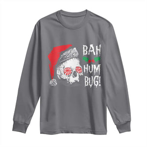 Christmas Bah Humbug Skull Santa Hat Long Sleeve Shirt TS09 Charcoal Print Your Wear