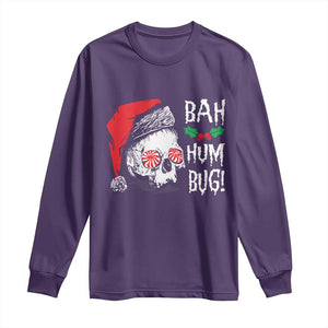 Christmas Bah Humbug Skull Santa Hat Long Sleeve Shirt TS09 Purple Print Your Wear