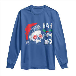 Christmas Bah Humbug Skull Santa Hat Long Sleeve Shirt TS09 Royal Blue Print Your Wear