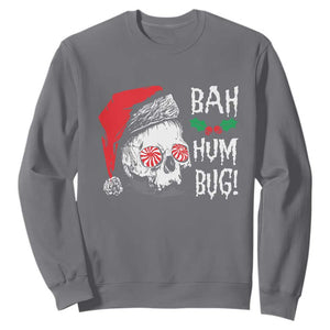 Christmas Bah Humbug Skull Santa Hat Sweatshirt TS09 Charcoal Print Your Wear