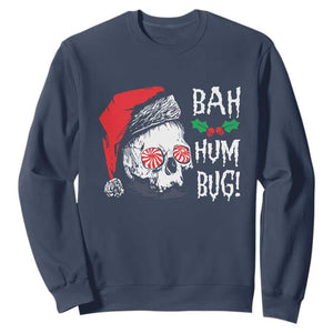 Christmas Bah Humbug Skull Santa Hat Sweatshirt TS09 Navy Print Your Wear