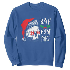 Christmas Bah Humbug Skull Santa Hat Sweatshirt TS09 Royal Blue Print Your Wear