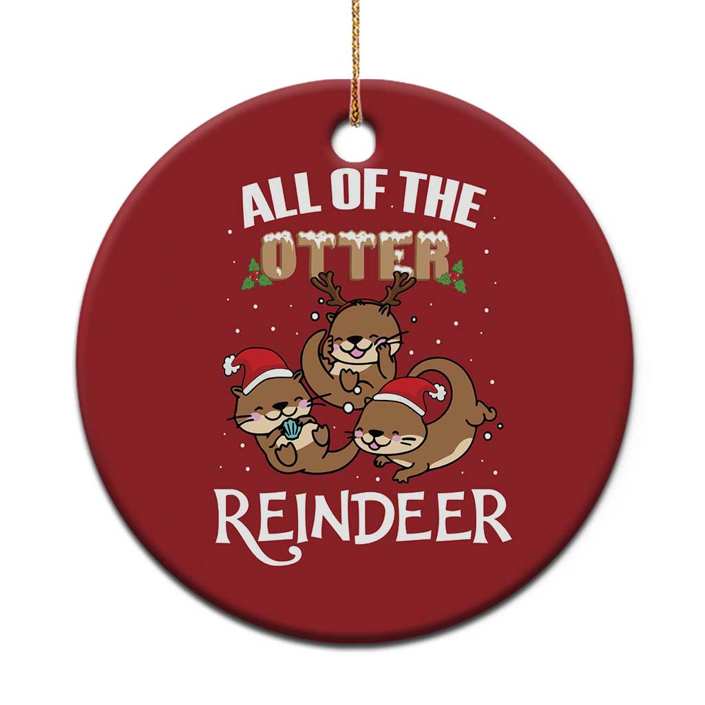 Xmas Cute Otter Christmas Ornament All Of The Otter Reindeer TS09 Print Your Wear