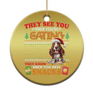 Xmas Dog Lover Christmas Ornament Basset Hound See You're Eating TS09 Print Your Wear