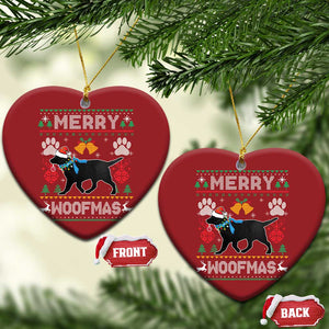 Christmas Merry Woofmas Black Lab Dog Lover Christmas Ornament TS09 Heart Red Print Your Wear