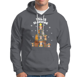 Feliz Navidog Dog Christmas Tree Hoodie TS09 Charcoal Printyourwear