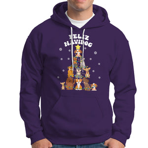 Feliz Navidog Dog Christmas Tree Hoodie TS09 Purple Printyourwear