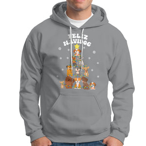 Feliz Navidog Dog Christmas Tree Hoodie TS09 Sport Gray Printyourwear