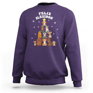 Feliz Navidog Dog Christmas Tree Sweatshirt TS09 Purple Printyourwear