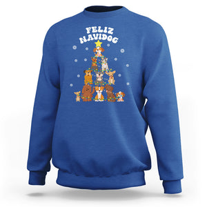 Feliz Navidog Dog Christmas Tree Sweatshirt TS09 Royal Blue Printyourwear