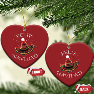 Mexico Xmas Christmas Ornament Feliz Navidad Santa Hat Sombrero TS09 Heart Red Print Your Wear