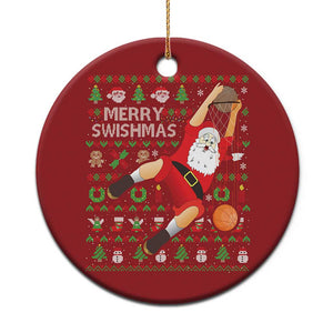 Xmas Basketball Christmas Ornament Merry Swishmas Santa Baseketball Player TS09 Print Your Wear