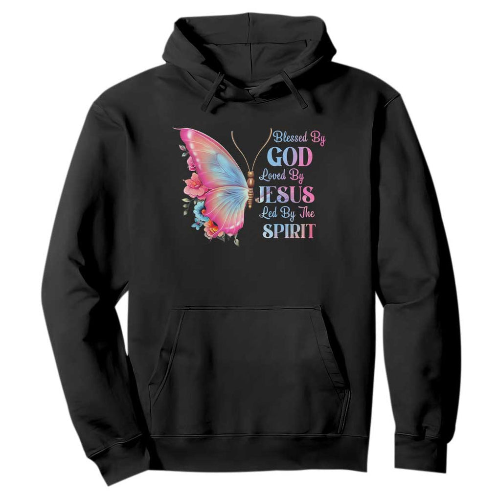 Christian Hoodie Blessed By God Loved By Jesus Led By The Spirit TS09 Black Print Your Wear