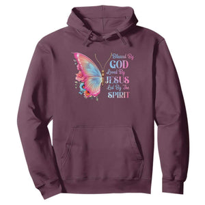 Christian Hoodie Blessed By God Loved By Jesus Led By The Spirit TS09 Maroon Print Your Wear