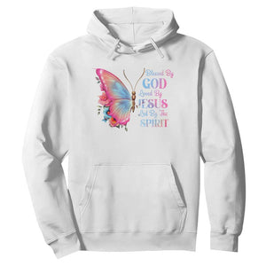 Christian Hoodie Blessed By God Loved By Jesus Led By The Spirit TS09 White Print Your Wear