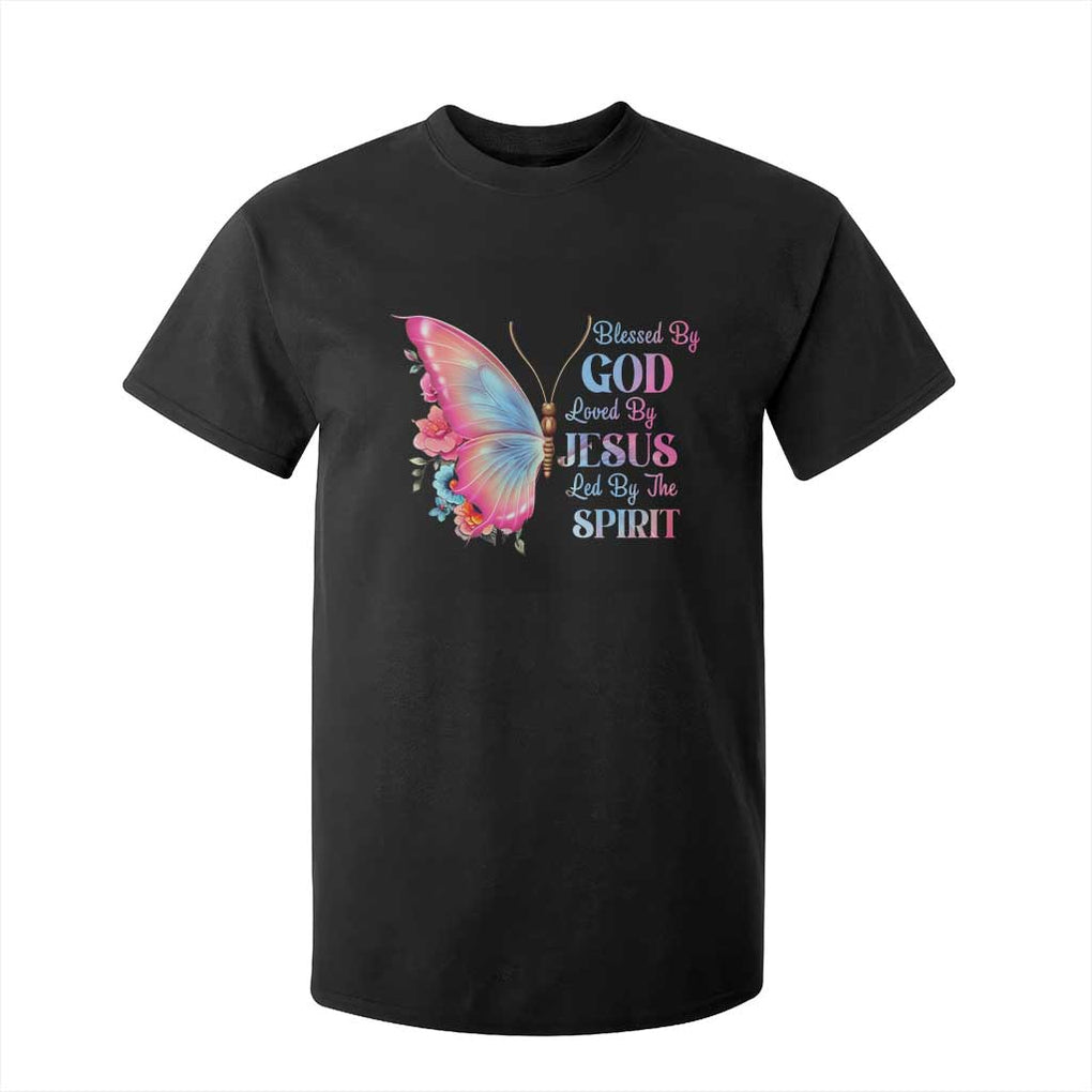 Christian T Shirt For Kid Blessed By God Loved By Jesus Led By The Spirit TS09 Black Print Your Wear