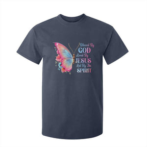 Christian T Shirt For Kid Blessed By God Loved By Jesus Led By The Spirit TS09 Navy Print Your Wear