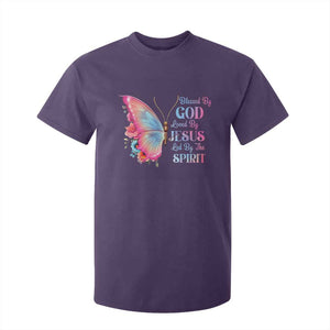 Christian T Shirt For Kid Blessed By God Loved By Jesus Led By The Spirit TS09 Purple Print Your Wear